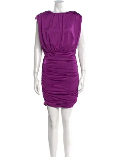 Pre-owned Veronica Beard Bateau Neckline Knee-length Dress In Purple