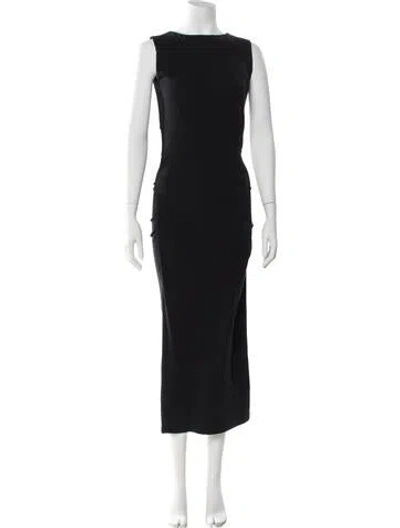 Pre-owned Veronica Beard Bateau Neckline Long Dress In Black