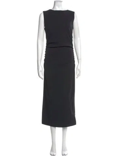 Pre-owned Veronica Beard Bateau Neckline Long Dress In Black