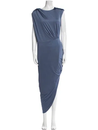 Pre-owned Veronica Beard Bateau Neckline Long Dress In Blue