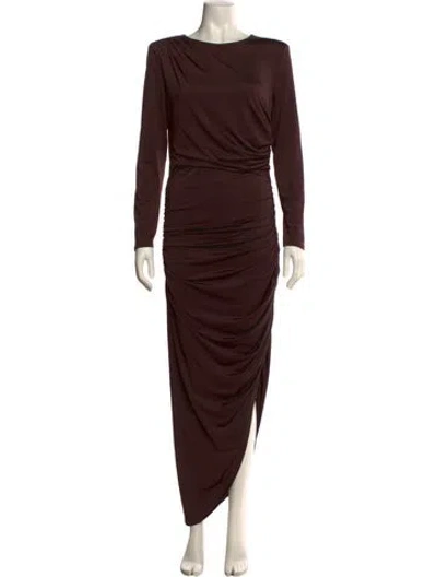 Pre-owned Veronica Beard Bateau Neckline Long Dress In Brown