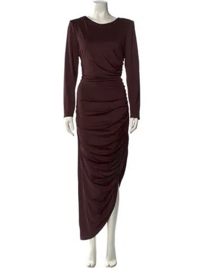 Pre-owned Veronica Beard Bateau Neckline Long Dress In Brown