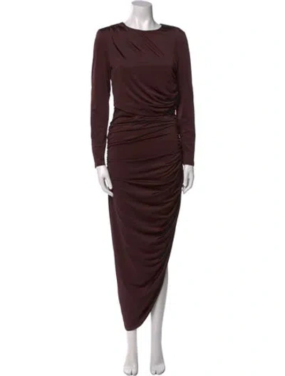 Pre-owned Veronica Beard Bateau Neckline Long Dress In Burgundy