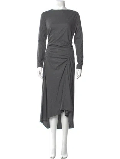 Pre-owned Veronica Beard Bateau Neckline Long Dress In Gray