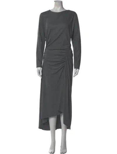 Pre-owned Veronica Beard Bateau Neckline Long Dress In Gray