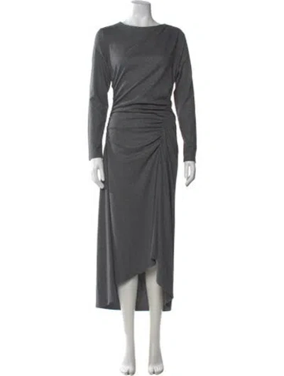 Pre-owned Veronica Beard Bateau Neckline Long Dress In Gray