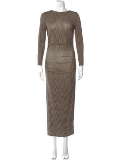 Pre-owned Veronica Beard Bateau Neckline Long Dress W/ Tags In Brown