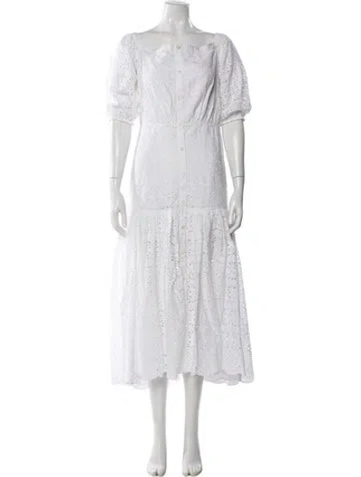 Pre-owned Veronica Beard Bateau Neckline Long Dress In White