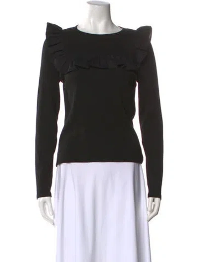Pre-owned Veronica Beard Bateau Neckline Long Sleeve Sweatshirt In Black