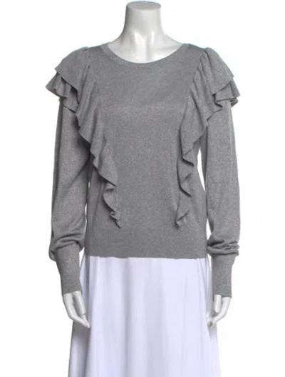 Pre-owned Veronica Beard Bateau Neckline Long Sleeve Sweatshirt In Gray