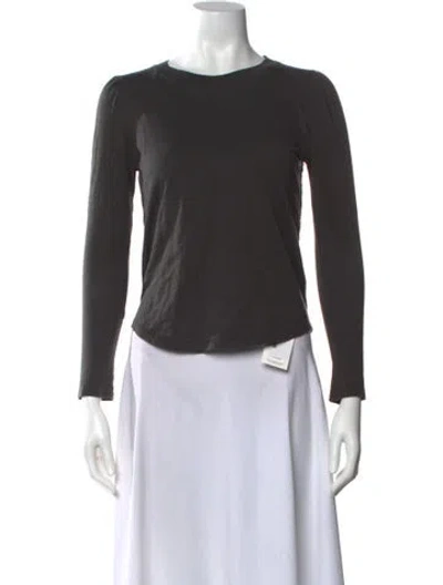 Pre-owned Veronica Beard Bateau Neckline Long Sleeve Top In Gray