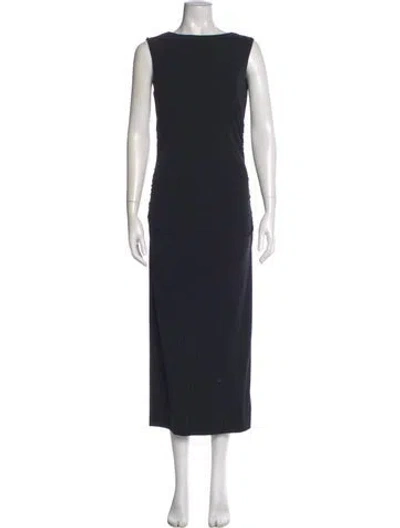 Pre-owned Veronica Beard Bateau Neckline Midi Length Dress In Blue