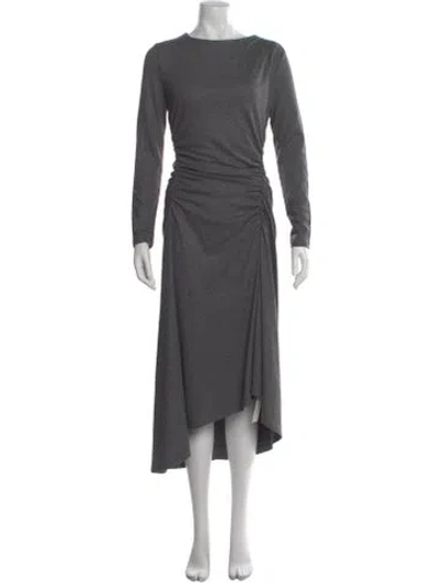 Pre-owned Veronica Beard Bateau Neckline Midi Length Dress In Gray