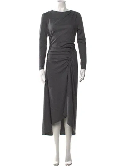 Pre-owned Veronica Beard Bateau Neckline Midi Length Dress In Gray