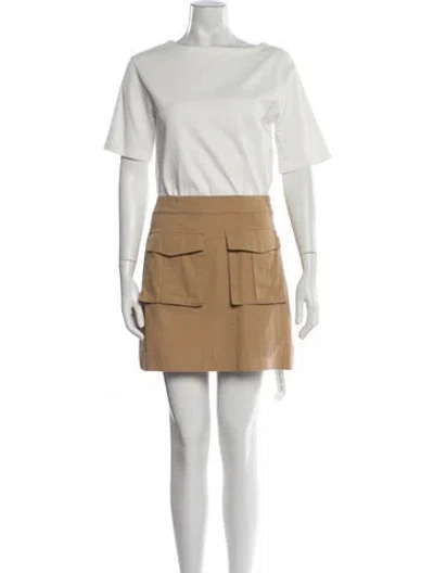 Pre-owned Veronica Beard Bateau Neckline Mini Dress In Neutral