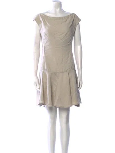 Pre-owned Veronica Beard Bateau Neckline Mini Dress In Neutral