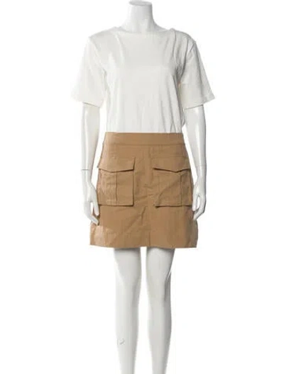 Pre-owned Veronica Beard Bateau Neckline Mini Dress In Neutral
