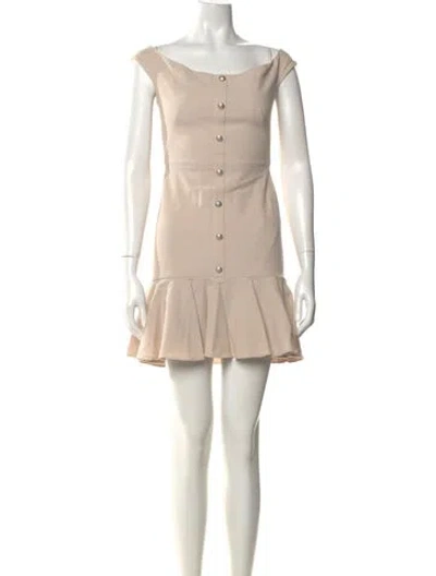 Pre-owned Veronica Beard Bateau Neckline Mini Dress In Neutral