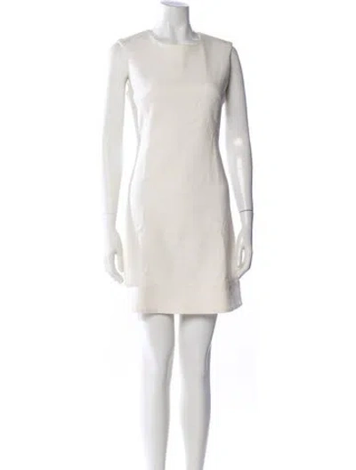 Pre-owned Veronica Beard Bateau Neckline Mini Dress In Neutral