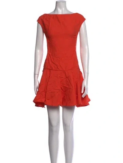 Pre-owned Veronica Beard Bateau Neckline Mini Dress In Orange