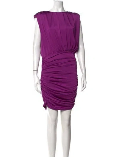 Pre-owned Veronica Beard Bateau Neckline Mini Dress In Purple