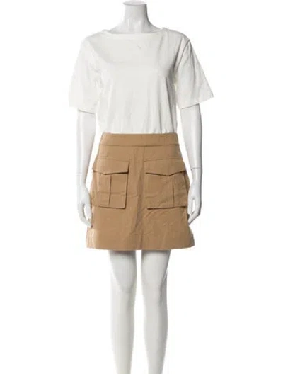 Pre-owned Veronica Beard Bateau Neckline Mini Dress In White