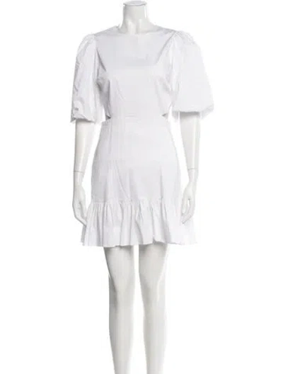 Pre-owned Veronica Beard Bateau Neckline Mini Dress In White
