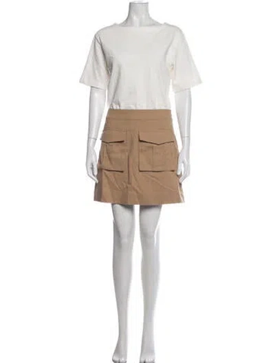 Pre-owned Veronica Beard Bateau Neckline Mini Dress In White
