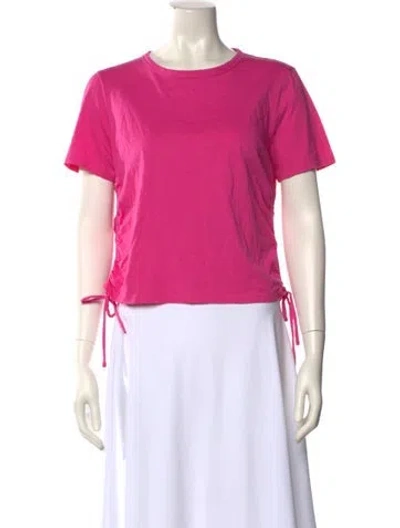Pre-owned Veronica Beard Bateau Neckline Short Sleeve T-shirt In Pink