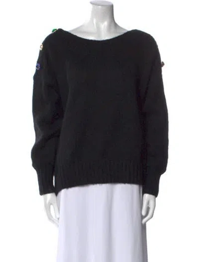 Pre-owned Veronica Beard Bateau Neckline Sweater In Black