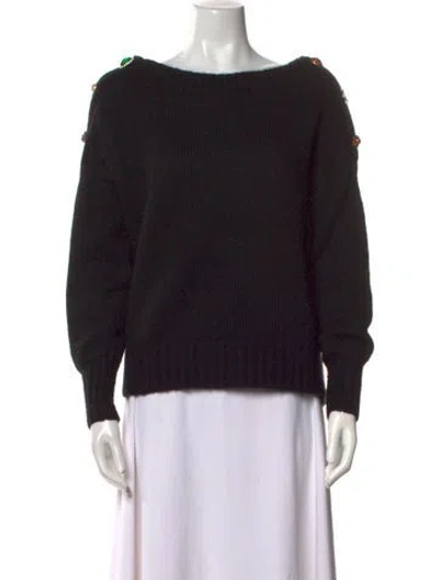 Pre-owned Veronica Beard Bateau Neckline Sweater In Black