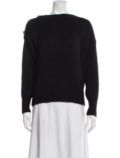 Pre-owned Veronica Beard Bateau Neckline Sweater In Black