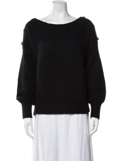 Pre-owned Veronica Beard Bateau Neckline Sweater In Black