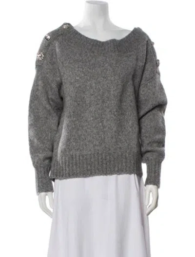 Pre-owned Veronica Beard Bateau Neckline Sweater In Gray