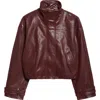 Veronica Beard Bateman Leather Jacket In Purple