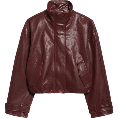 Veronica Beard Bateman Leather Jacket In Purple
