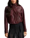 Veronica Beard Bateman Leather Jacket In Purple