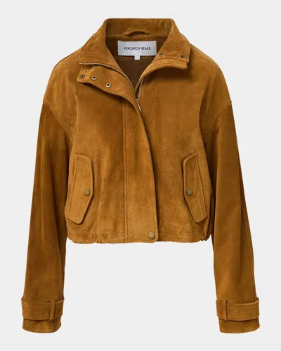 Veronica Beard Bateman Suede Jacket In Brown