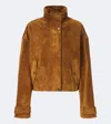 Veronica Beard Bateman Cropped Suede Jacket In Brown