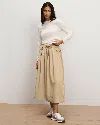 Veronica Beard Bates Bungee Midi Skirt In Sand