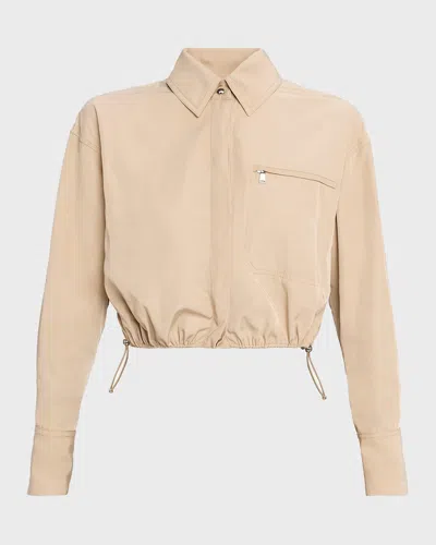 Veronica Beard Bates Drawstring Midi Skirt In Neutral