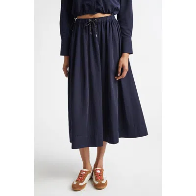 Veronica Beard Bates Taffeta Midi Skirt In Blue
