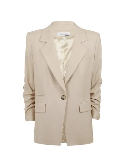Veronica Beard Battista Buttoned Blazer In Neutral