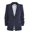 Veronica Beard Battista Dickey Crepe Blazer In Blue