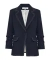 Veronica Beard Battista Dickey Crepe Blazer In Blue