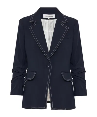 Veronica Beard Battista Dickey Crepe Blazer In Blue