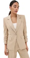 Veronica Beard Battista Dickey Jacket In Stone Khaki