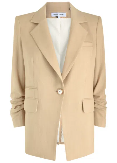 Veronica Beard Battista Dickey Woven Blazer In Stone