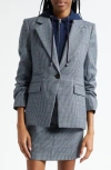Veronica Beard Battista Houndstooth Check Virgin Wool Dickey Jacket In Blue