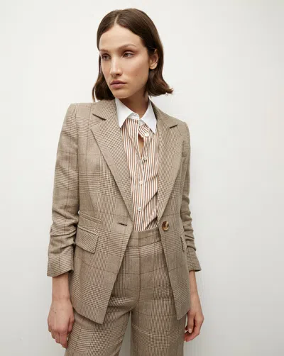 Veronica Beard Battista Plaid Dickey Jacket In Ecru/ochre